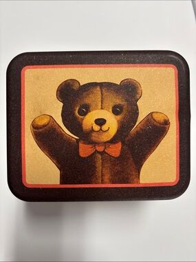VTG Bristol Ware Vintage 1983 Metal Tin Basket My Favorite Things Teddy Bear Box